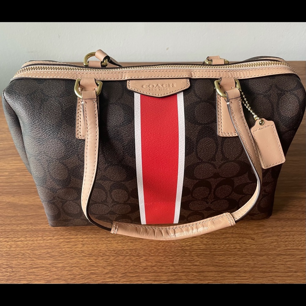 Coach signature stripe Nancy